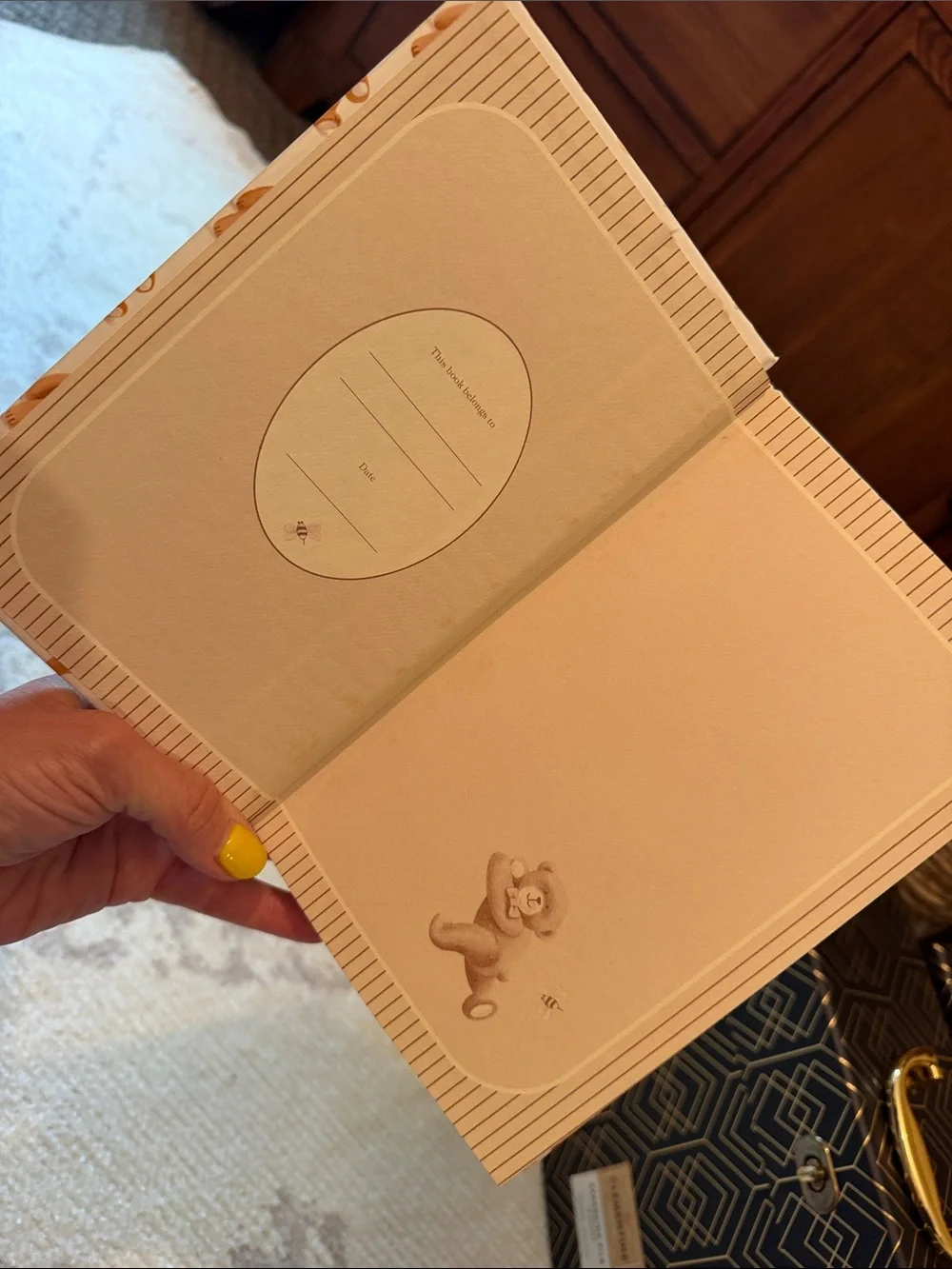 Quill Mark Teddy Bear with a Bow Tie & Bee Pattern Hardcover Journal - Brand New